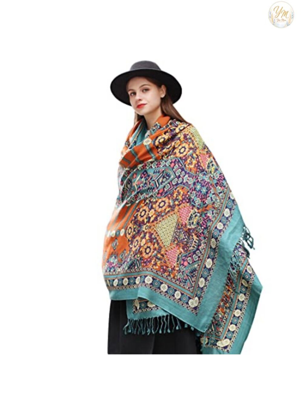 100% Merino Wool Extra Large Pashmina Shawl Wrap Blanket